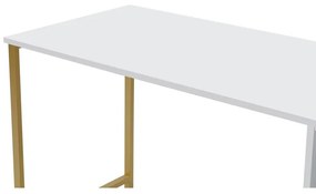 Íróasztal Twin Study Desk - Fehér, Arany