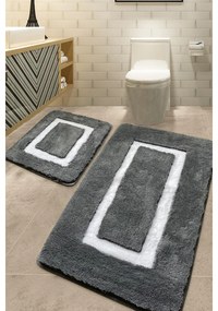 Fürdőszobaszőnyeg Szett (2 db) Quadrato Frame - Antracit