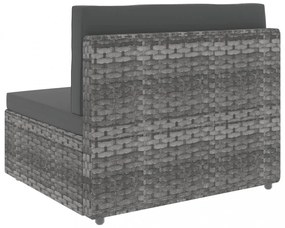3 személyes szürke elemes polyrattan kanapé