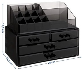 Akril kozmetikai rendszerező 4 fiókos