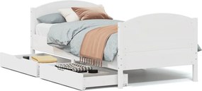 vidaXL fehér tömör fenyőfa ágykeret matrac nélkül 90 x 190 cm