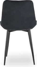 Szék fekete színben, bársony kárpittal CHRIS