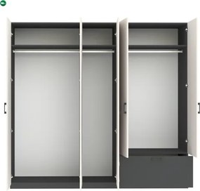 ALTA WARDROBE 5D1S ANTHRACITE+CASHMERE