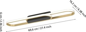 Eglo 902159 - LED mennyezeti lámpa CONIVARENA LED/20W/230V 2700/4000/6500K aranyszínű