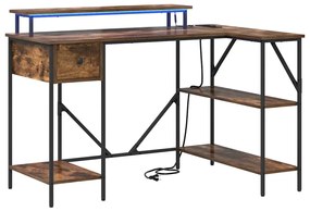 Asztal fiókkal Füstölt tölgy 120 x 79 x 86.5 cm Faanyag
