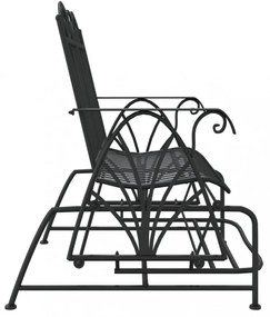 kétszemélyes fekete acél hintapad 114 cm