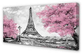 Canvas képek Paris tavaszi fák 100x50 cm