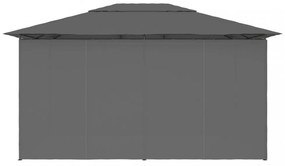 vidaXL antracitszürke kerti pavilon függönyökkel 4 x 3 m