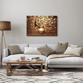 Egy nő képe egy arany szobában (90x60 cm)