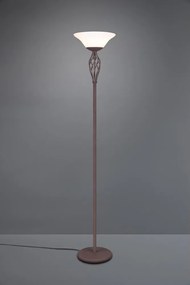 Sötétbarna állólámpa üveg búrával (magasság 180 cm) Rustica – Trio