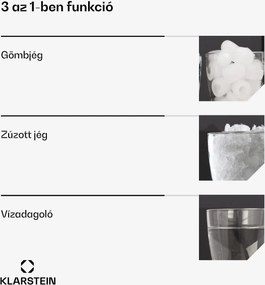 Klarstein ArcticBlend 3in1 jégkészítő, 20 kg/24ó, Jéggolyó, Zúzott jég, Vízadagoló