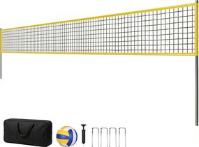 SPORTNOW röplabda- és tollaslabda hálószett – állítható magasságú acéloszlopok, hordozható háló, röplabda, pályavonalak, hordtáska | Aosom