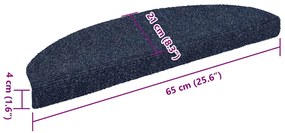 10 db öntapadós lépcsőszőnyeg 65 x 21 x 4 cm kék félkör alakú nagy