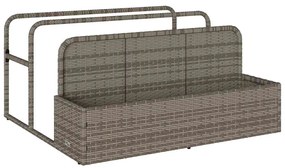 szürke polyrattan medence melletti úszótároló 110x100x57 cm