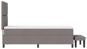 Box Spring Ágy matraccal és paddal Taupe 80x200 cm Szövet