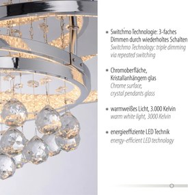Paul Neuhaus glamour modern mennyezeti lámpa rotazo króm pln6267-17