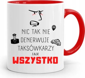 Piros Taxis Bögre Minden Idegesítő, fényképes nyomattal