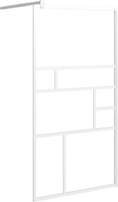 vidaXL fehér ESG üveg zuhanyfal küszöb nélküli zuhanyhoz 100x195 cm