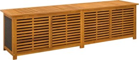 vidaXL Kerti Tároló Doboz 185 L Tömör Akácfa 200 x 50 x 56 cm Fekete