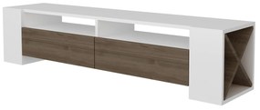 TV szekrény Sosruko - White, Walnut