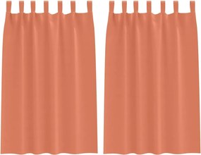 vidaXL Fekete Függöny Gyűrűkkel 2 pcs Terrakotta 175 x 140 cm