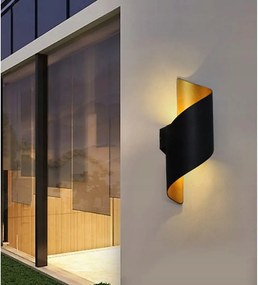 10W Led beltéri, fali lámpatest fekete Kültéri és beltéri fali lámpa