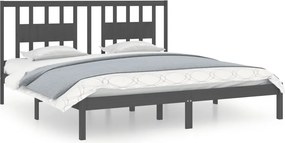vidaXL szürke tömör fenyőfa ágykeret 200x200 cm