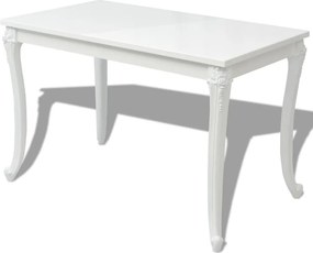 vidaXL fehér magasfényű étkezőasztal 116 x 66 x 76 cm