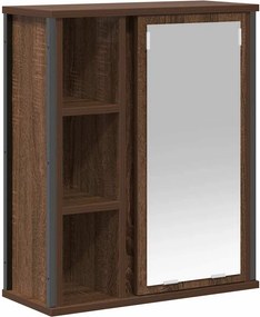 vidaXL barna tölgy fürdőszoba fali szekrény tükörrel 50x21x60 cm