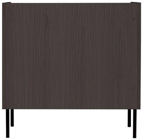 Fekete magas komód tölgyfa dekorral 80x82 cm Wrap – Bonami Selection