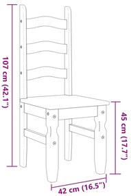 Corona 2 db fehér tömör fenyőfa étkezőszék 42 x 47 x 107 cm