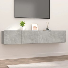 2 db betonszürke szerelt fa TV-szekrény 80 x 30 x 30 cm