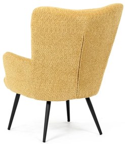 Füles fotel sárga bouclé szövettel. AK-W1206 YEL2