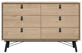 Natúr színű alacsony komód tölgyfa dekorral 153x95 cm Ry – Tvilum