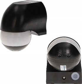 Külső Fali Mozgásérzékelő, Függőlegesen és Vízszintesen Állítható, Led 1200W, Fekete