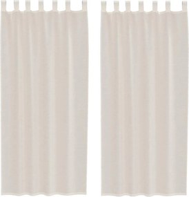 vidaXL 2 db krém színű fátyolfüggönyök fülecske tetejével 140x260 cm