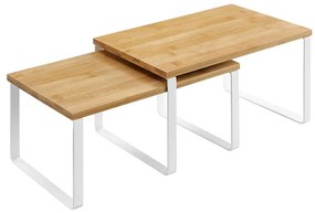 2 darabos MARGE tárolópolc szett, fehér/barna