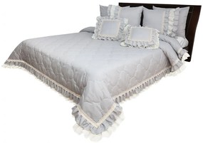 Vintage romantikus stílusú világosszürke ágytakaró Szélesség: 200 cm | Hossz: 220 cm