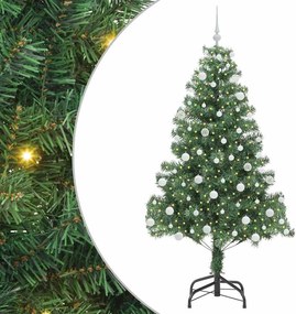 vidaXL Karácsonyfa 300 LED-del állvánnyal Zöld 180 cm PVC
