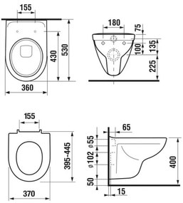 JIKA H8663800000001 - Fali WC LYRA + SoftClose WC-ülőke LYRA