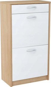 Cipősszekrény, Polcos, sonoma tölgy/fehér