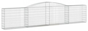 vidaXL 15 db íves horganyzott vas gabion kosár 400x30x80/100 cm