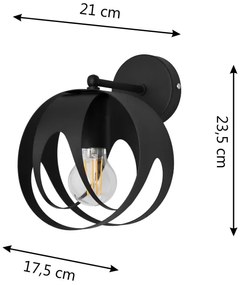 Fali lámpa MOONLIGHT 1xE27/15W/230V fekete