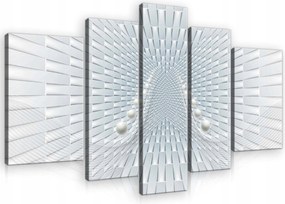 Vászonkép 170x100 Absztrakt geometria alagút perspektíva 3D fehér modern
