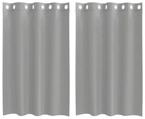 2 db világosszürke fátyolfüggönyök rojtokkal 140x175 cm