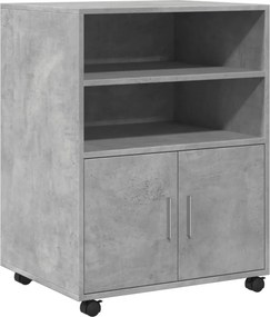 vidaXL betonszürke szerelt fa kerekes szekrény 60 x 48 x 81 cm