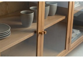 Natúr színű tálalószekrény tölgyfa dekorral 180x80x40 cm Ceci – MOME