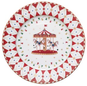 Porcelán desszertes tányér Karácsonyi Meseország