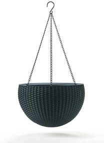 KETER HANGING SPHERE polyrattan függő virágcserép - grafit