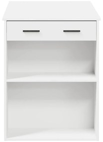 íróasztal fiókkal és polccal fehér 102x62x77,5 cm gépelt fa